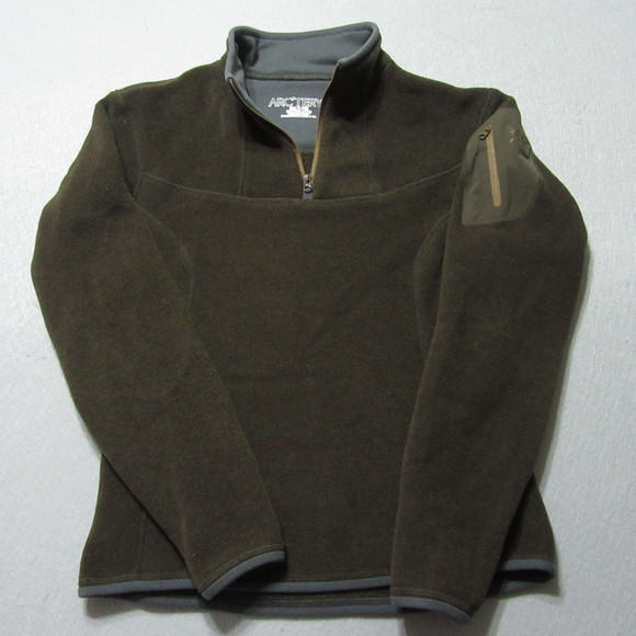 Arc'teryx Sweaters - Arc'teryx Womens Sweater Sz S Brown Pullover Quarter Zip Mock Neck Stretch